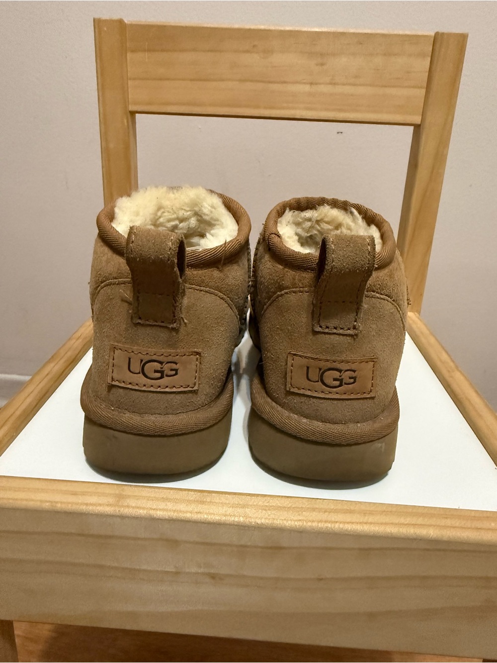 UGG Mini Boot in Chestnut Suede with Shearling